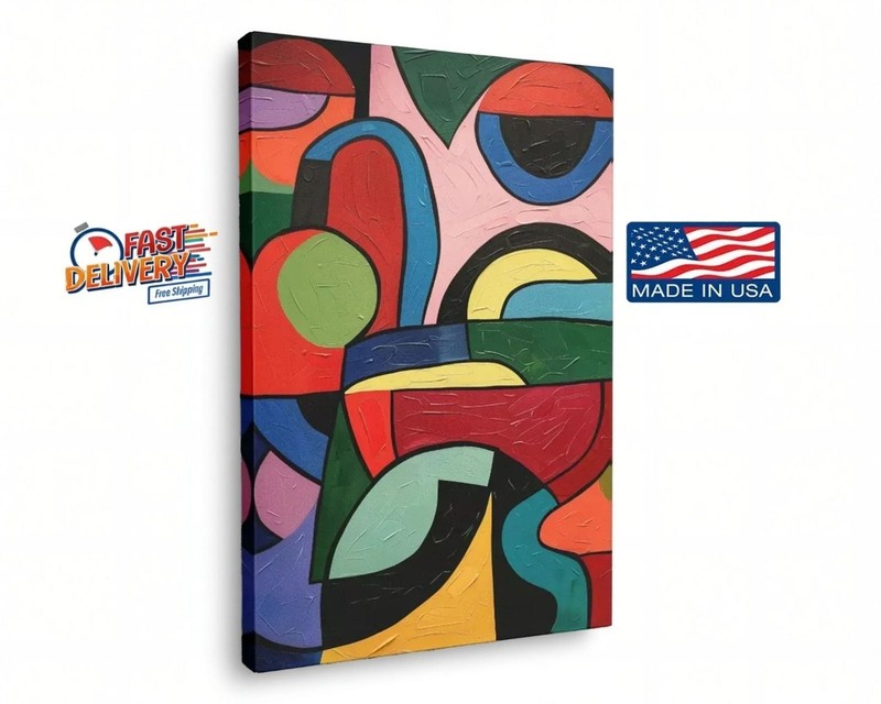 Abstract Oil Painting Modern Geometric Colorful Print Canvas Print