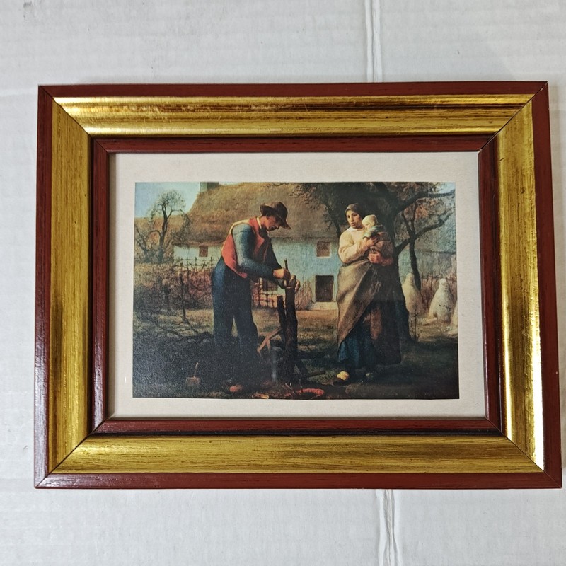 «Farmer Inserting Graft in Tree» by Jean Francois Millet Framed Print