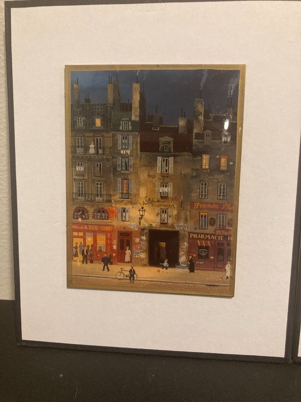 Michel Delacroix Paris Scenes Set of 3 Small Framed Art Prints Wall Plaques 6x4 gallery