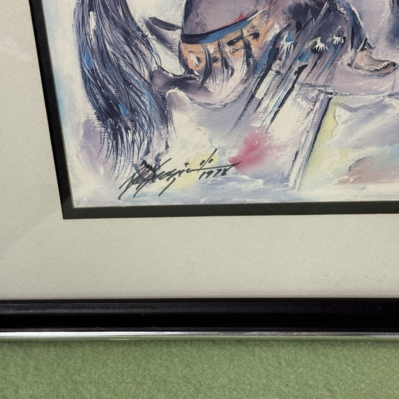 Vintage Ted DeGrazia 1970s Framed Matted Art Print Signed 21x17 Rare See Pics gallery