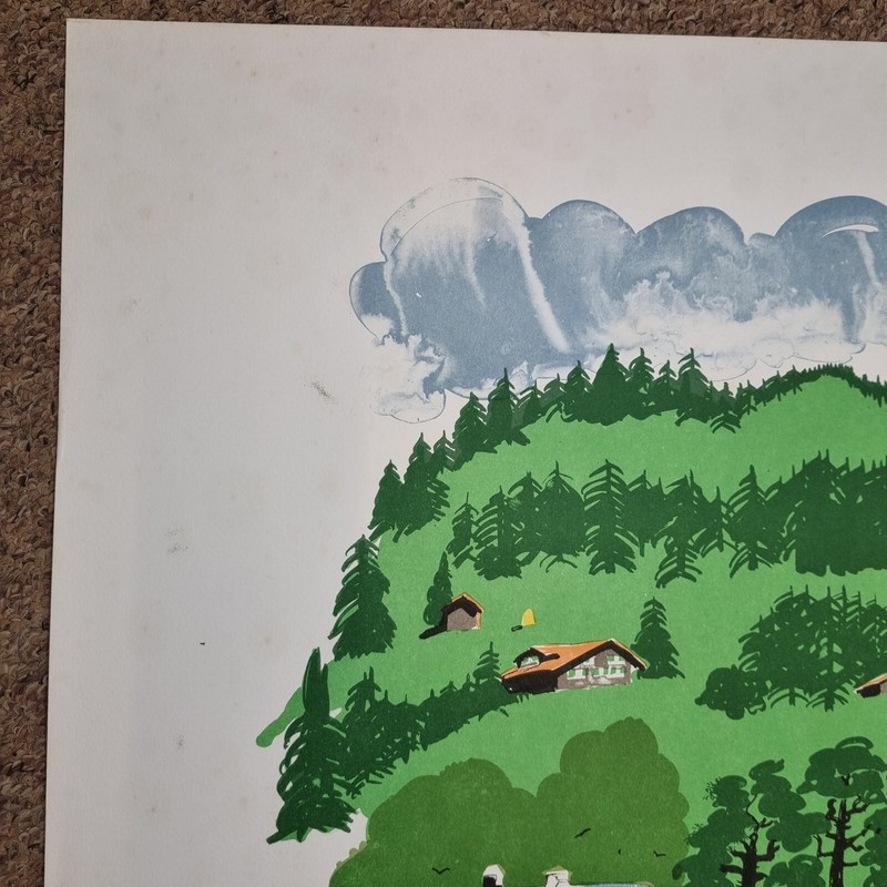 Paul Hogarth Unsigned Colour Print "Gsteig" From Curwen Archive gallery
