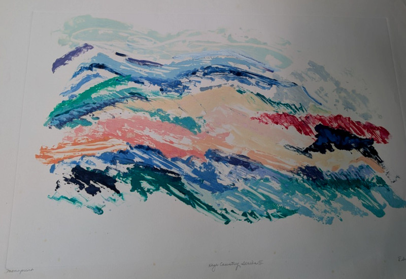 Southwestern Mid Century Modern Landscape Monoprint High Country Abstract Print