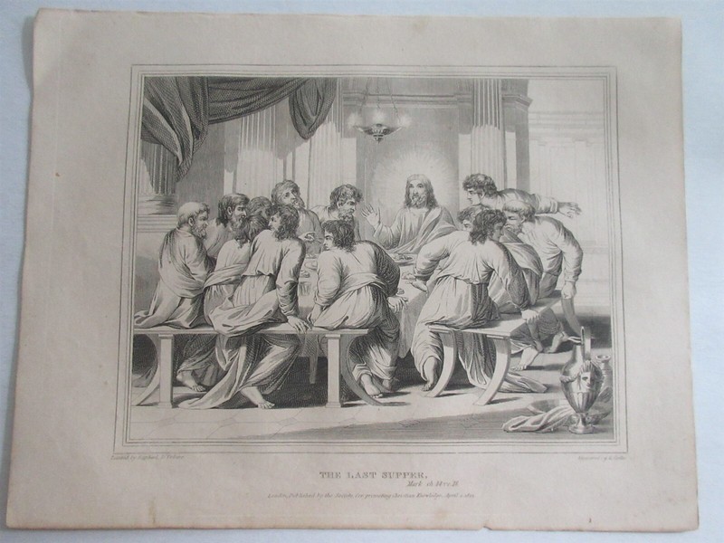 The Last Supper 1822 engraving G Cooke painting Raphael D’Urbine