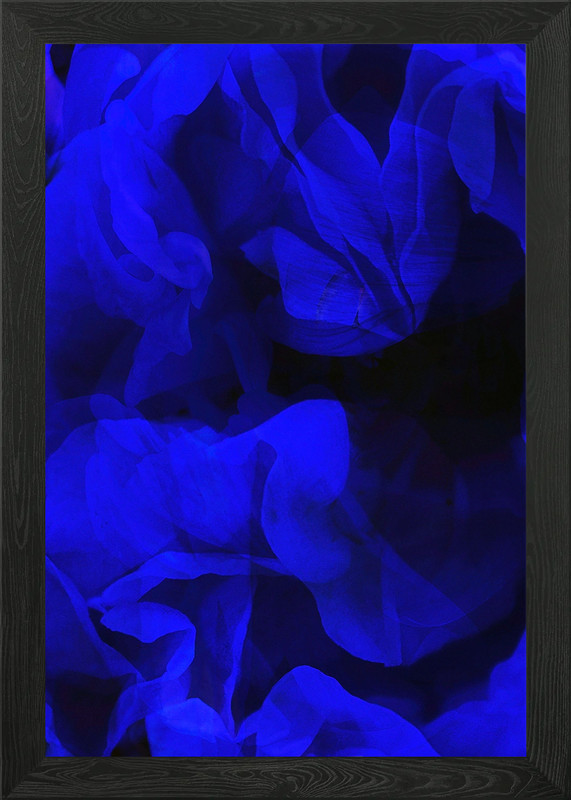 Abstract Blue Fabric Texture Framed Wall Art Poster Canvas Print Picture