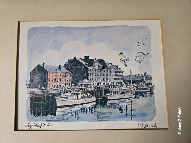 1972 Robert Kennedy View Of Long Wharf Boston, Mass. VTG 9×12 Print