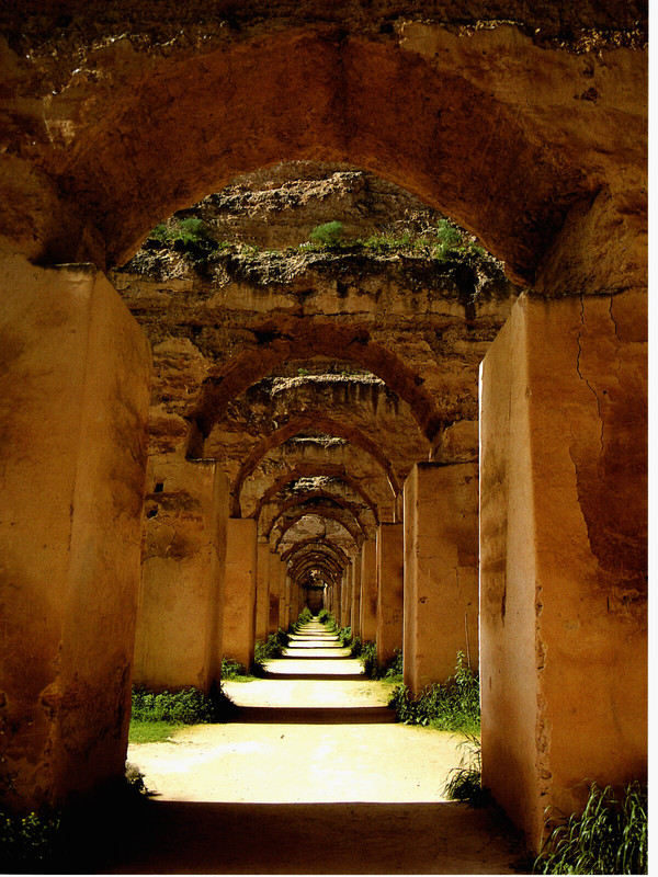 1995 VINTAGE PRINT Photo Meknes Morocco Sultan Moulay Ismail Cavalry Stable Arch