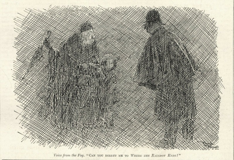 VINTAGE 1921 PUNCH CARTOON: SEARCHING FOR WHERE THE RAINBOW ENDS HUMOR