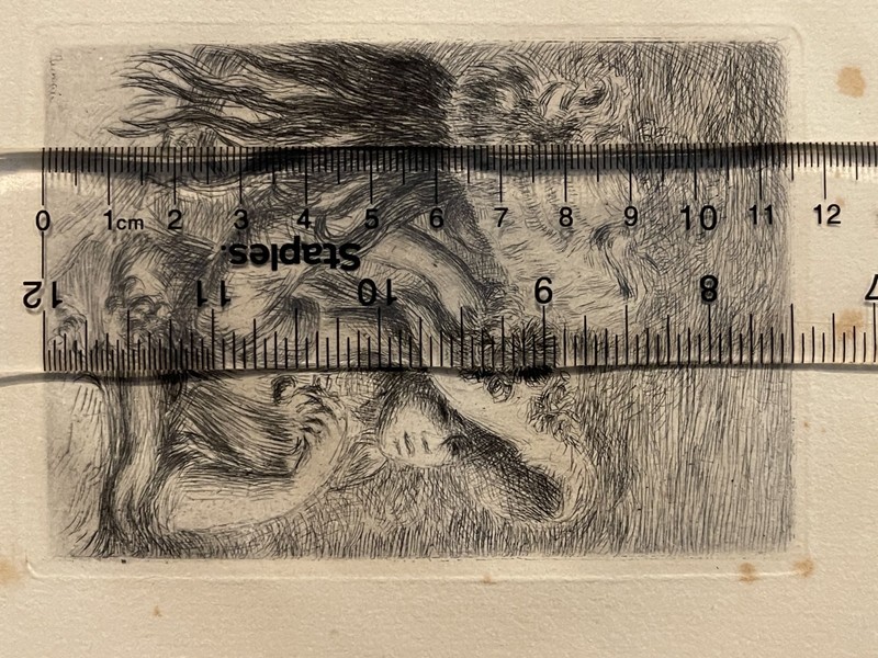 RENOIR LE CHAPEAU EPINGLE ETCHING CREAM LAID PAPER gallery