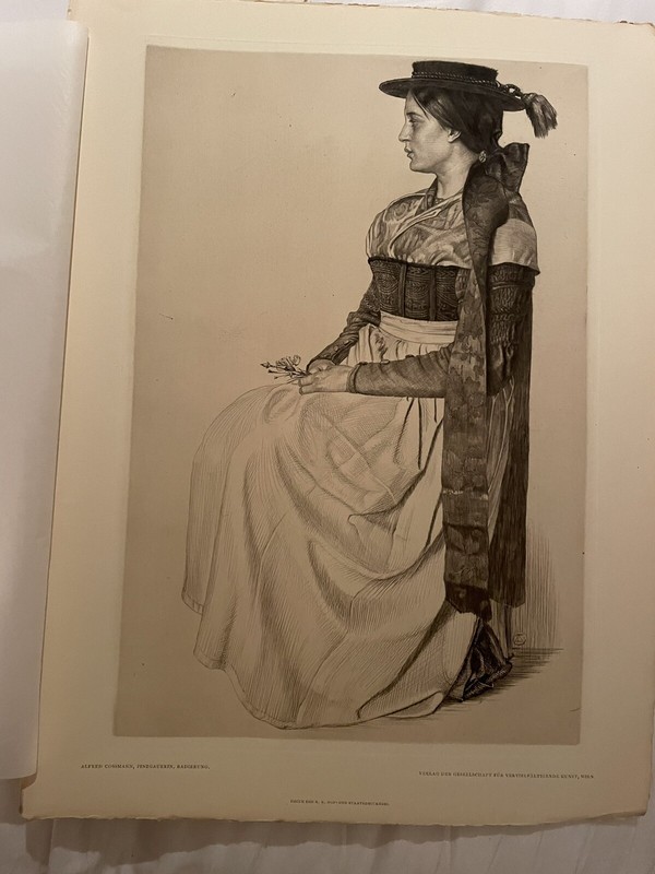 ALFRED COSSMANN (Austrian, 1870-1951), «Lady with Carnation», 1905, drypoint,