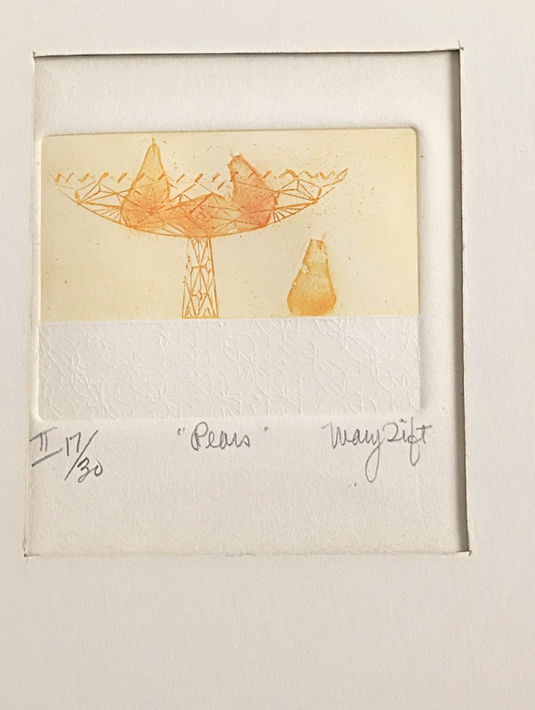 Mary Tift "Pears" Signed Limited Edition Intaglio Etching Print gallery