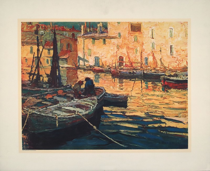 LOUIS BONAMICI Ant XRare 1926 ‘Lrg Format’ Halftone Litho FISHERMAN OF MARTIQUES