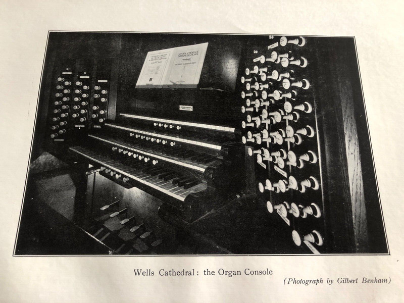 1941 print - wells cathedral : the organ console gallery