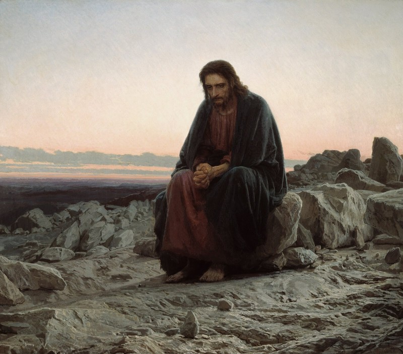 Jesus in the Wilderness by Ivan Kramskoi - Lord Savior Desert 8x10 Print