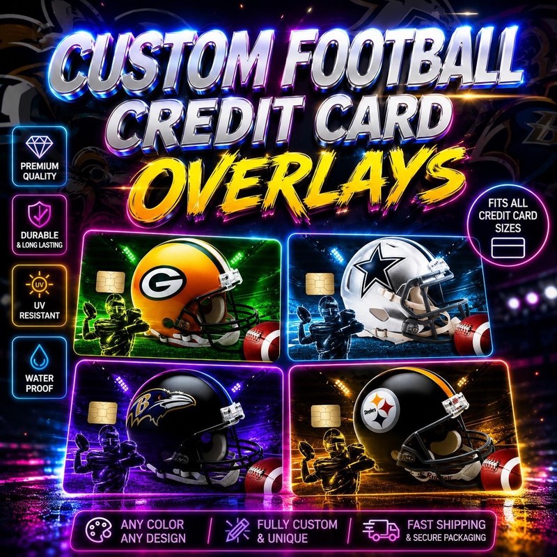 Football-Inspired Credit Card Skin Sticker | Personalized Card Overlay Decal