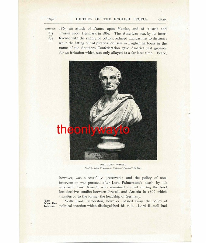 Lord John Russell (Palmerston On Reverse), Book Illustration (Print), 1903