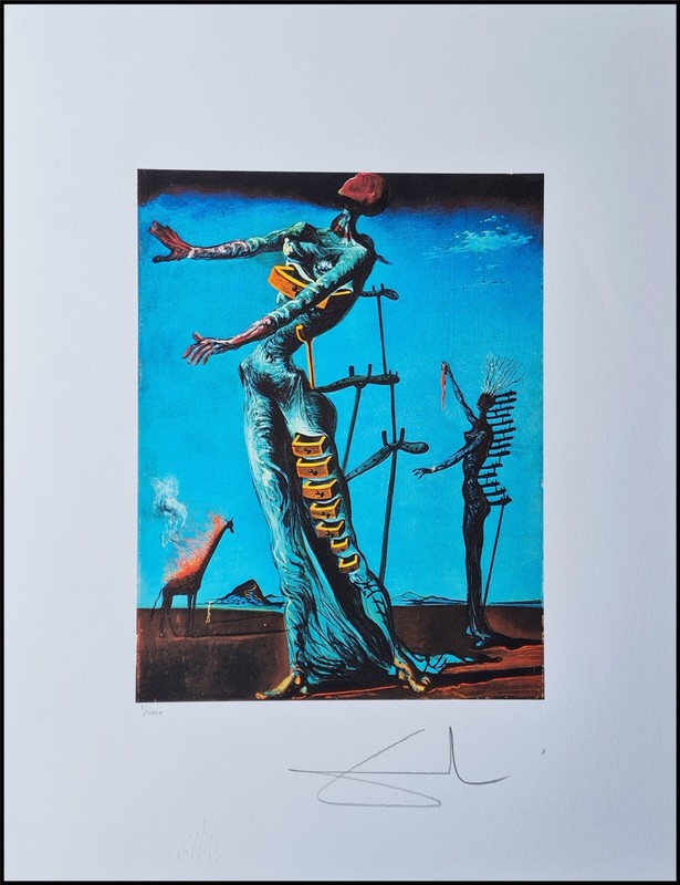 Salvador Dali the Burning 25 5/8×19 11/16in Signed Lithograph Limited 51/1000