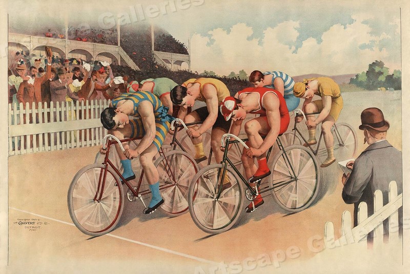 1890s Bicycle Race Vintage Style Tour Racing Cycling Poster – 16×24