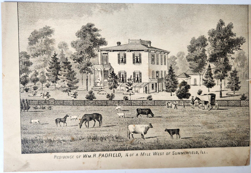 Summerfield St Clair County Illinois Residence Padfield Antique Print gallery
