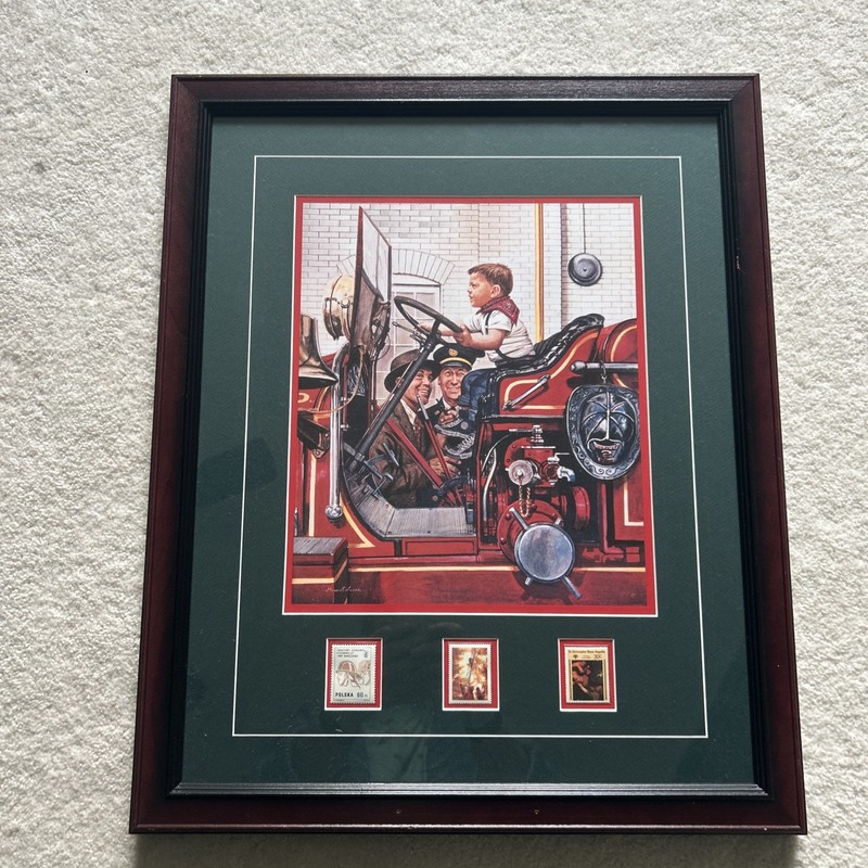 FUTURE FIREFIGHTER Print by Steven Dohanos Lithograph Stamped Framed 18″ x 22″
