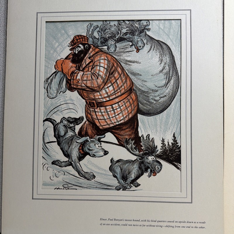 VERY RARE Lot of 15 Mead Sales Company 1950's PAUL BUNYAN Lithographs/Prints gallery