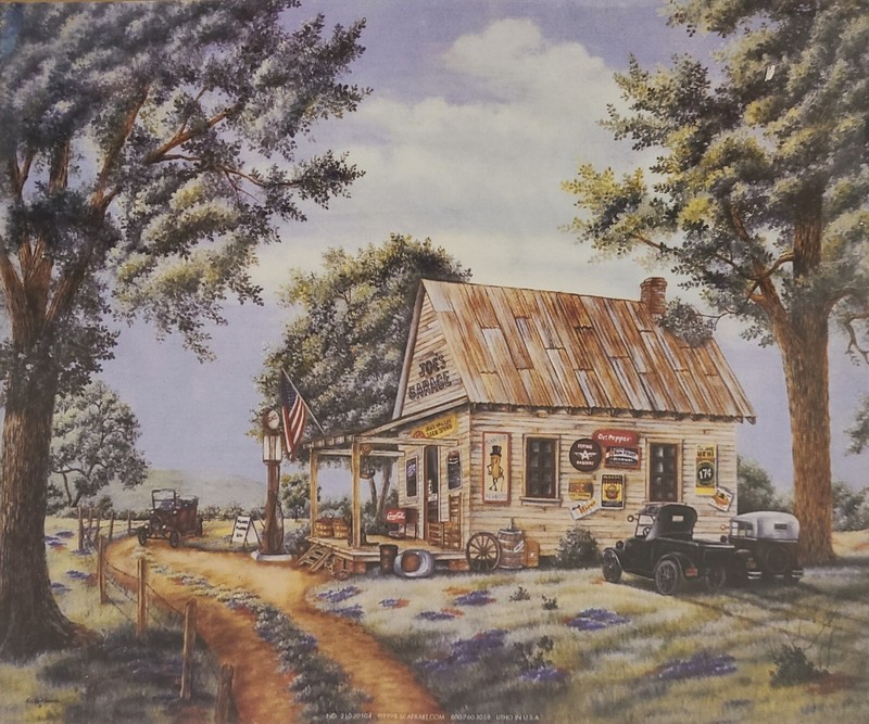 VTG 1998 Cardboard Litho Print by SCAFA Art Co. 8″ x 10″ JOE’s GARAGE