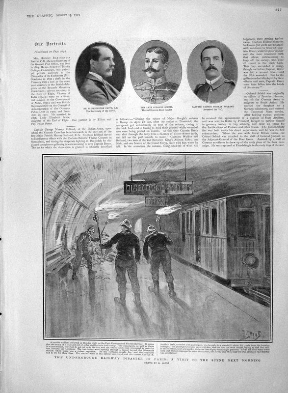 Original Old Antique Print 1903 Smith Schiel Rolland Underground Railway Paris