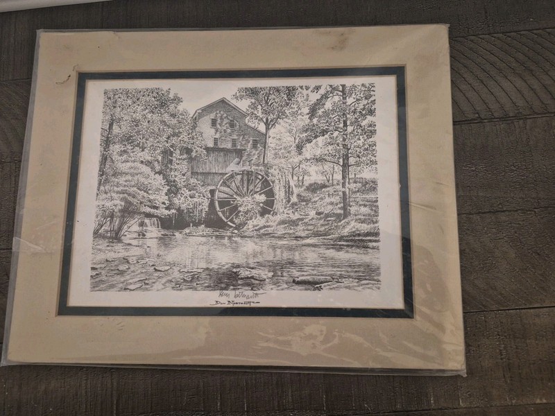 Don Northcutt Framed Print Black Ink Drawing Tennessee Mill Pencil/INK Signature gallery