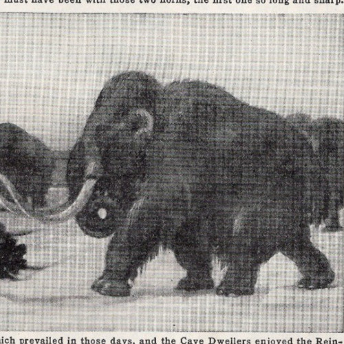 Ice Age Mammoth Reindeer Cave Dwellers Prehistory 1948 Vintage Halftone Print