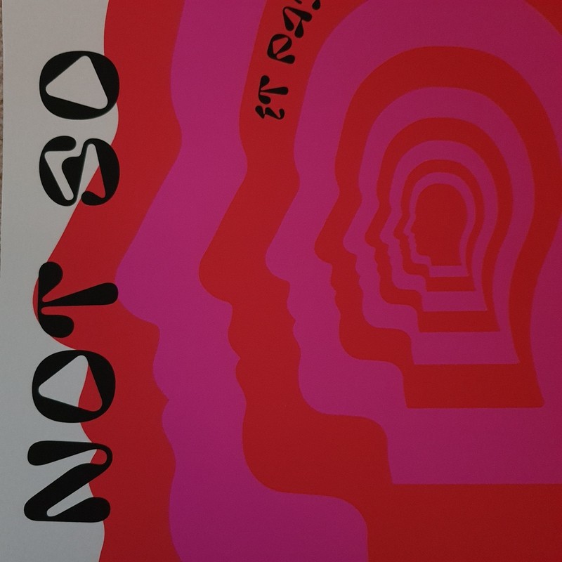 Open Mind by John Schulisch Poster Print thick art paper Red Pink A3 gallery