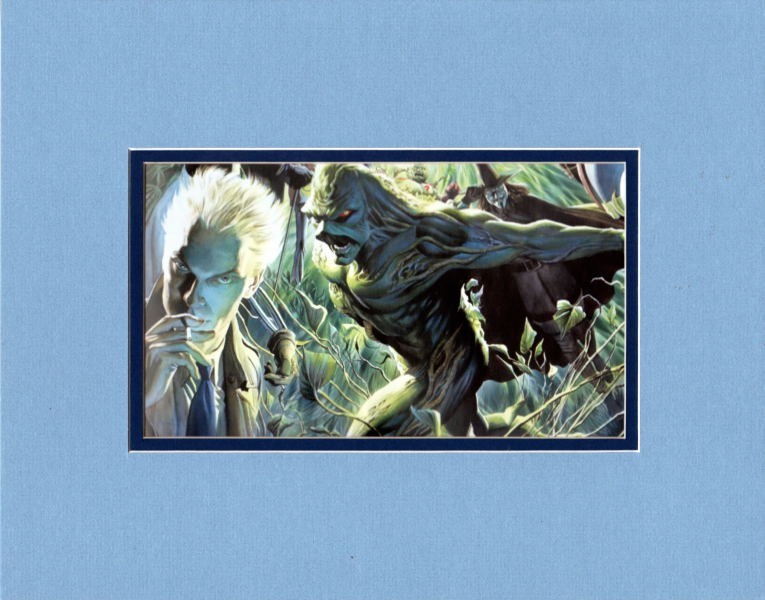 Alan Moore Tribute SWAMP THING MIRACLE MAN PROFESSIONALLY MATTED PRINT Ross art