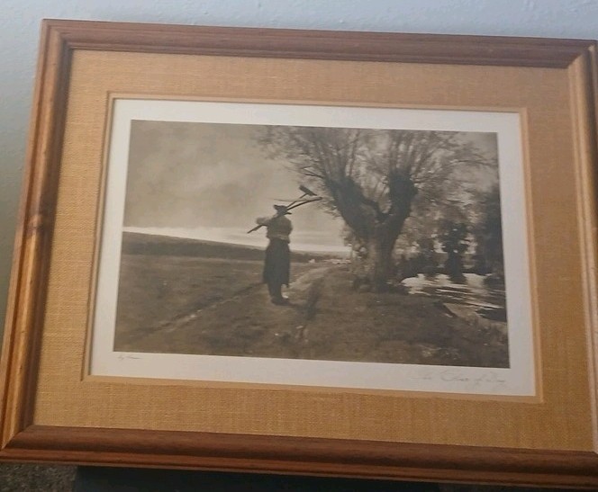 The Cross of Glory Framed Art Print Woman Figures Landscape Signed