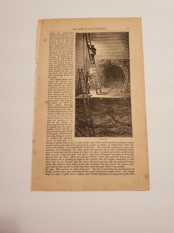 Mining The Shaft & Cornish Skip c. 1872 Engraving