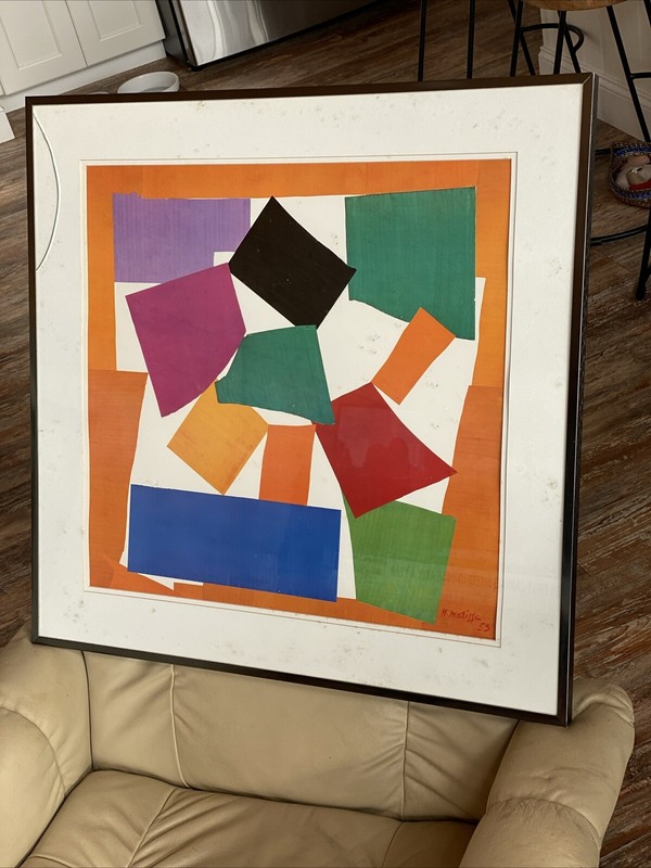 Original Matisse Lithograph 1958 after The Snail L’escargot 1953 28”x28” Framed