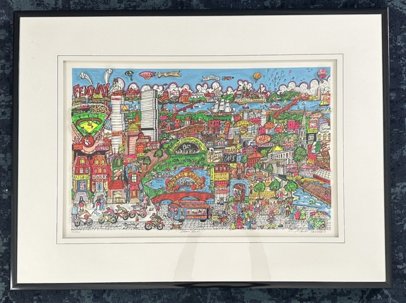 Charles Fazzino 1991 “Bean Town” Boston 3-D Pop Art Signed and Numbered Print