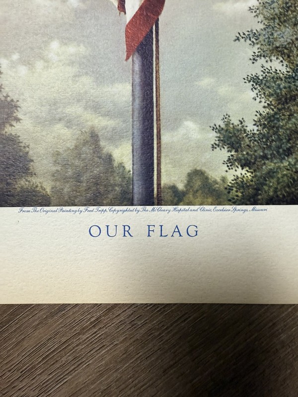 Vintage “Our Flag” Patriotic Print by Fred Tripp – McCleary Memorial Hospital gallery
