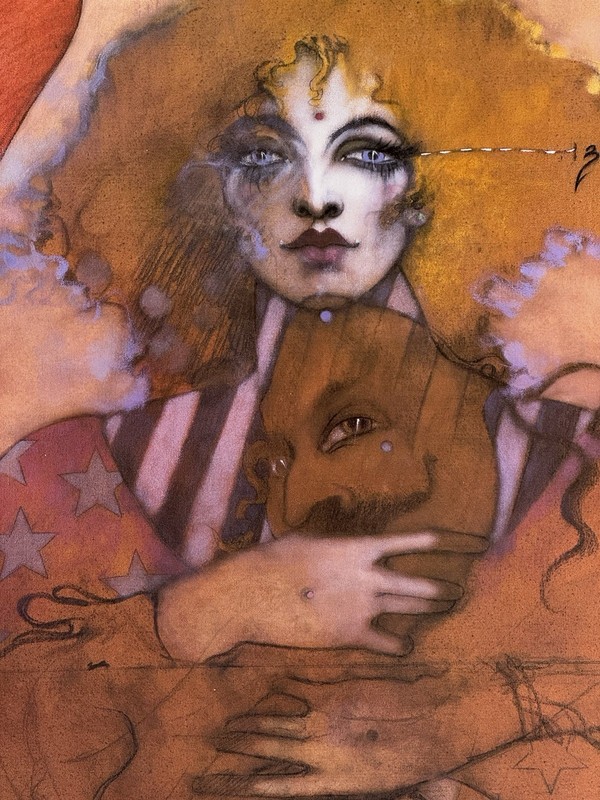 Ramon Santiago, 1943-2001 “QUEEN of HEARTS” 1990 Hand-Signed, 24x32” Exc Cond. gallery