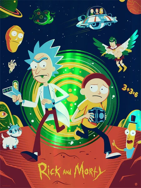 Rick And Morty Silkscreen Foil Variant Perillo 18×24 ACME COA LE 91/100 Sealed
