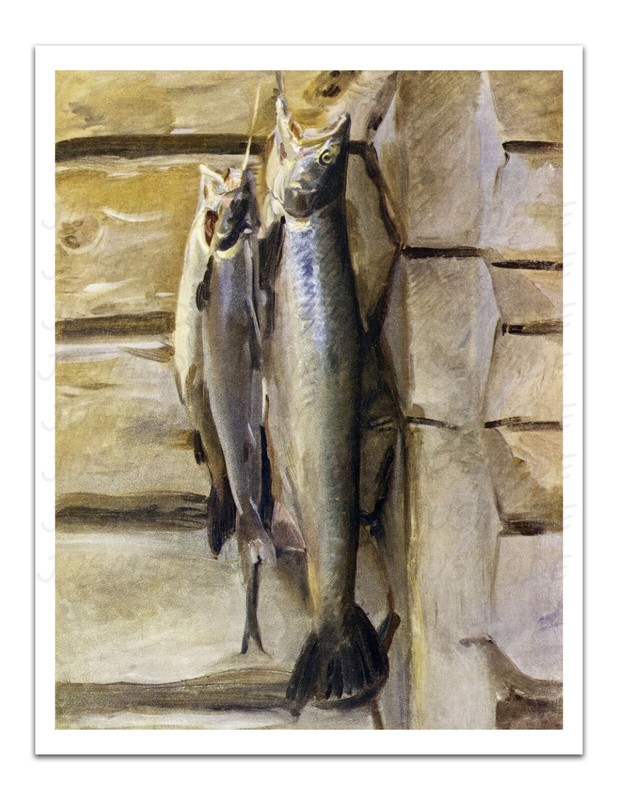 John Singer Sargent ANGLING IN BRITISH (1923) Vintage Painting 22×17″ Art Print