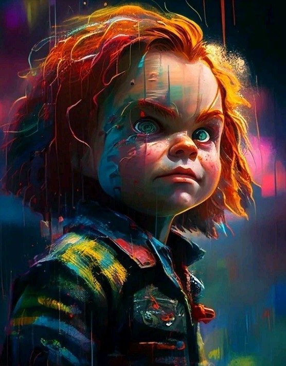 Chris Boyle ltd ed signed framed art print #20/50 Chucky child terrorizing doll gallery