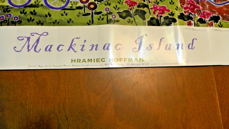vtg print of Mackinac Iland 125/1000, 25 1/4" x 19" picture 21 3/4'' x 14 1/2'' gallery