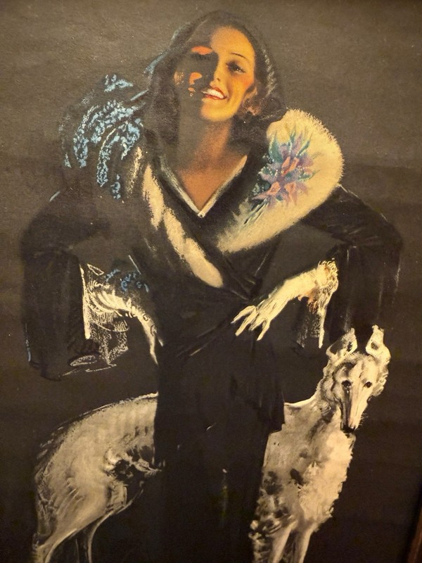 Vintage Rolf Armstrong Beauty On Parade Framed Print Borzoi Dog Art Deco Glamour gallery