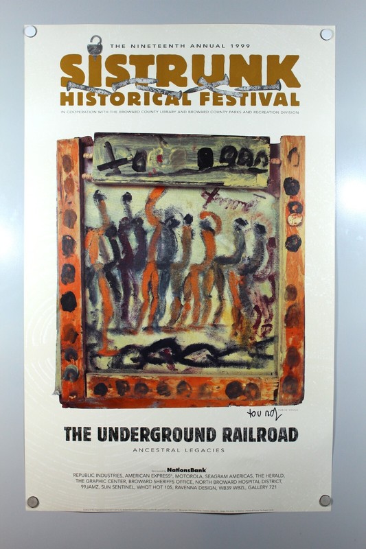 Purvis Young SIGNED Poster-Underground Railroad Ancestral Legacies (A04-B10)