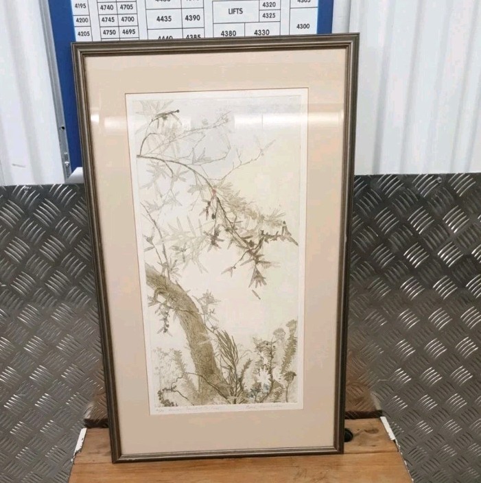 EDITH COWLISHAW Floral & Nature Etching 1980s Art Print Limited Ed 16/30