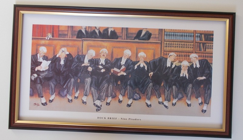 PRINTS BY JEDD LARGE SIZE FRAMED – DOCK BRIEF – NINE PLEADERS