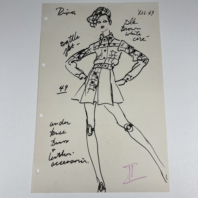 Vintage Fashion Art Design Original Print Riva 1950's Mid Century Modern