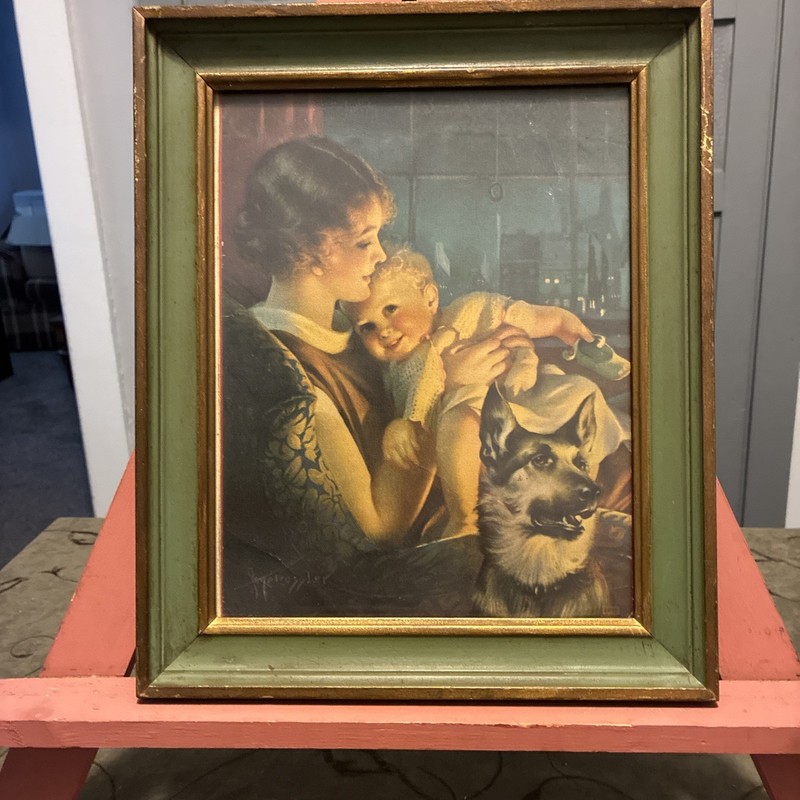 Vintage Antique Art Nouveau Mother And Child Gene Pressler Print￼