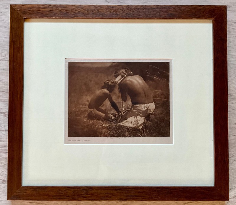 Original Copper Plate Edward S. Curtis 1906 Photogravure THE FIRE DRILL – APACHE