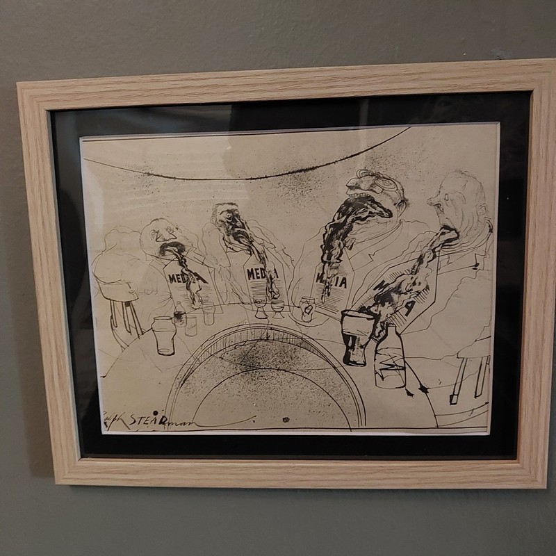 ralph steadman Original Framed Vintage Clipping 70s Art Satire News Media Satire