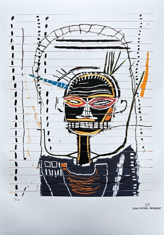 JEAN-MICHEL BASQUIAT – M – signed, numbered edition 83/300, 50×70 cm