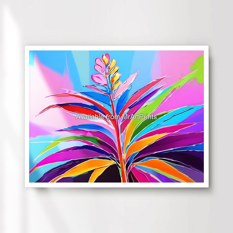Colourful Tropical Botanical Art Print Poster Bright Vibrant Colours A4 A3 A2 A1